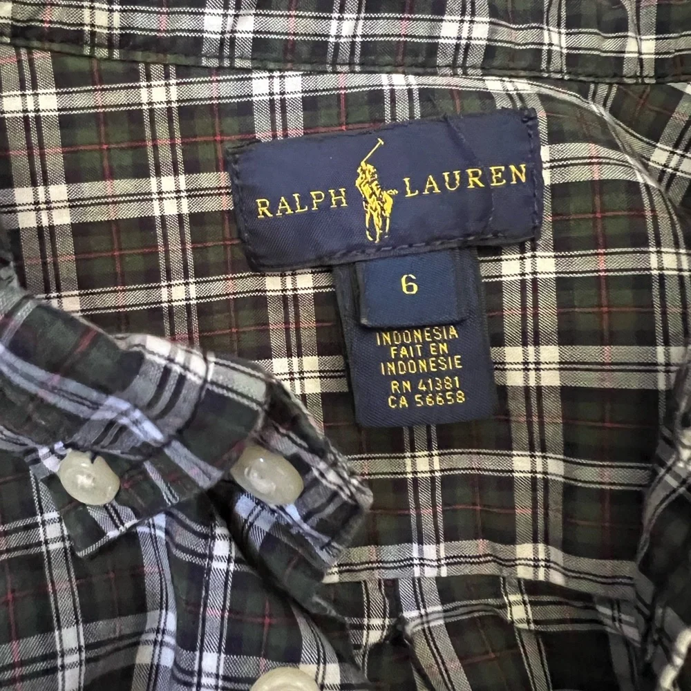 Ralph Lauren Plaid Long Sleeve Shirt, 6